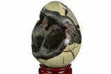 Septarian Dragon Egg Geode - Black Crystals #123033-2